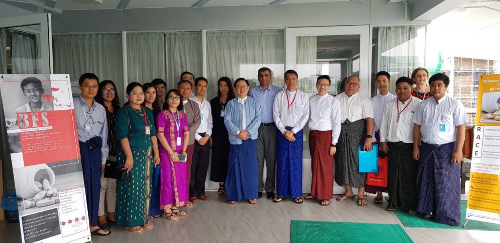 GaneshAID's experts at WHO Myanmar office with other development partners (Myanmar, 2018)